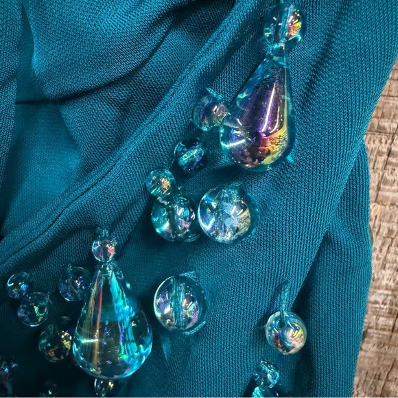 Cult Gaia Artemis Dress Seamoss Teal Embellished Mini beaded Revolve $1195 M - Picture 14 of 16